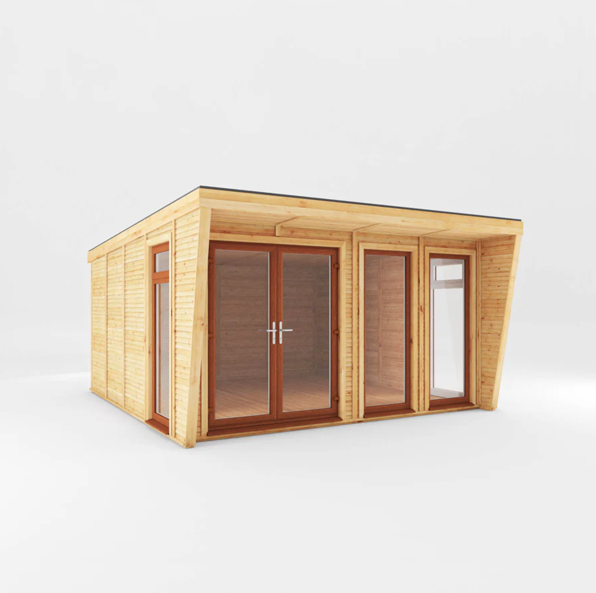 The Harlow Insulated Garden Room 4m x 4m with Oak UPVC (Windows & Doors) - Ornate Outbuildings 