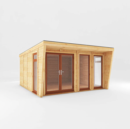 The Harlow Insulated Garden Room 4m x 4m with Oak UPVC (Windows & Doors) - Ornate Outbuildings 