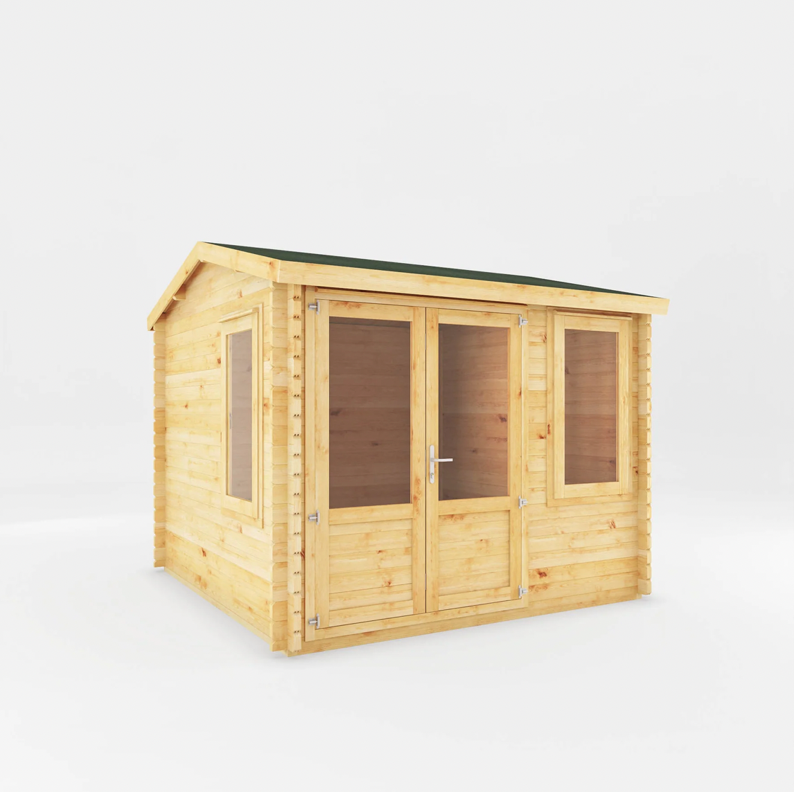 3m x 3m Home Office Elite Log Cabin - 44mm - Ornate Outbuildings 