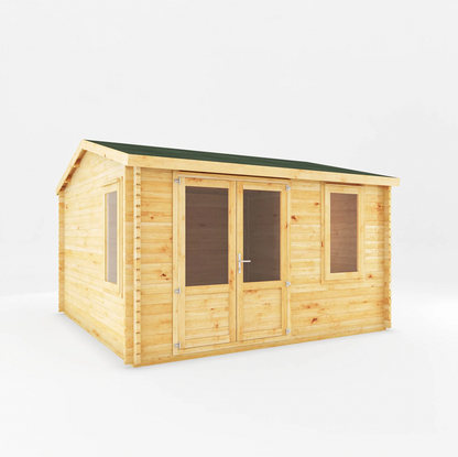 4m x 4m Home Office Elite Log Cabin -44mm - Ornate Outbuildings 