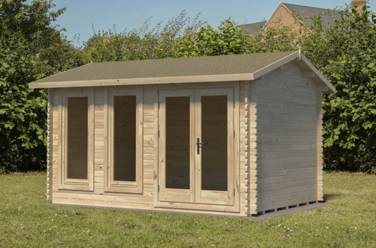 Forest Garden 4 x 3m Chiltern Log Cabin Double Glaze and Underlay Home Delivered - Ornate Outbuildings 