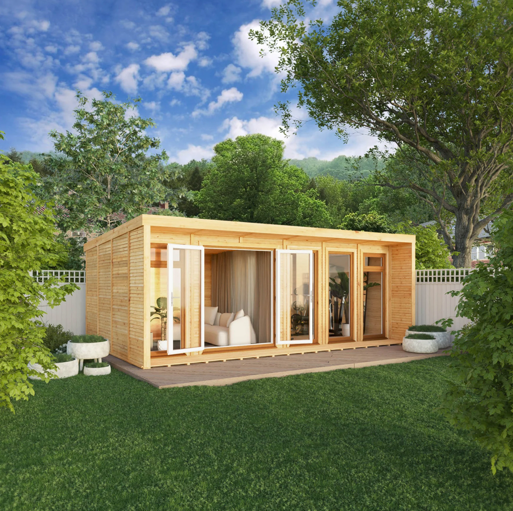 The Creswell Insulated Garden Room 6m x 3m with Oak UPVC (Windows & Doors) - Ornate Outbuildings 