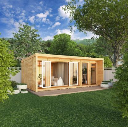 The Creswell Insulated Garden Room 6m x 3m with Oak UPVC (Windows & Doors) - Ornate Outbuildings 