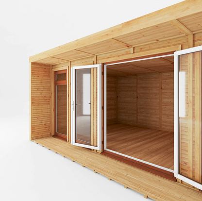 The Creswell Insulated Garden Room 6m x 3m with Oak UPVC (Windows & Doors) - Ornate Outbuildings 