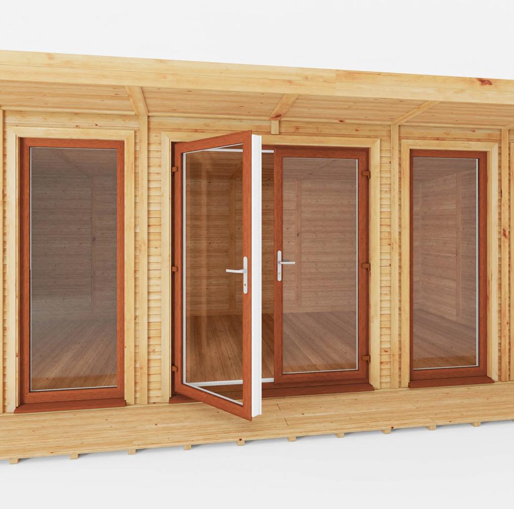 The Creswell Insulated Garden Room 6m x 3m with Oak UPVC (Windows & Doors) - Ornate Outbuildings 
