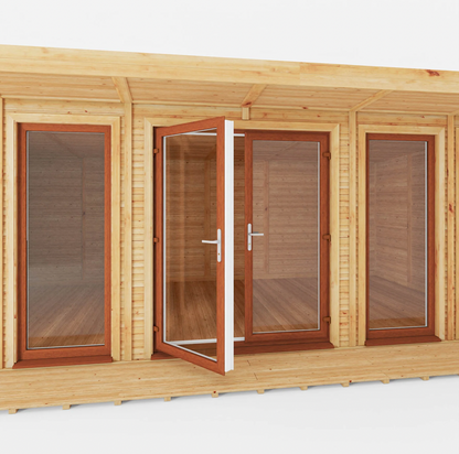 The Creswell Insulated Garden Room 6m x 3m with Oak UPVC (Windows & Doors) - Ornate Outbuildings 