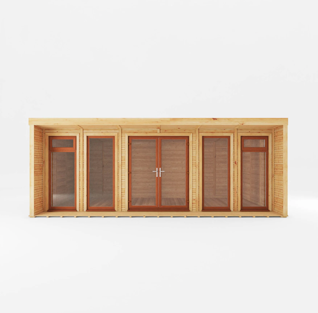 The Creswell Insulated Garden Room 6m x 3m with Oak UPVC (Windows & Doors) - Ornate Outbuildings 