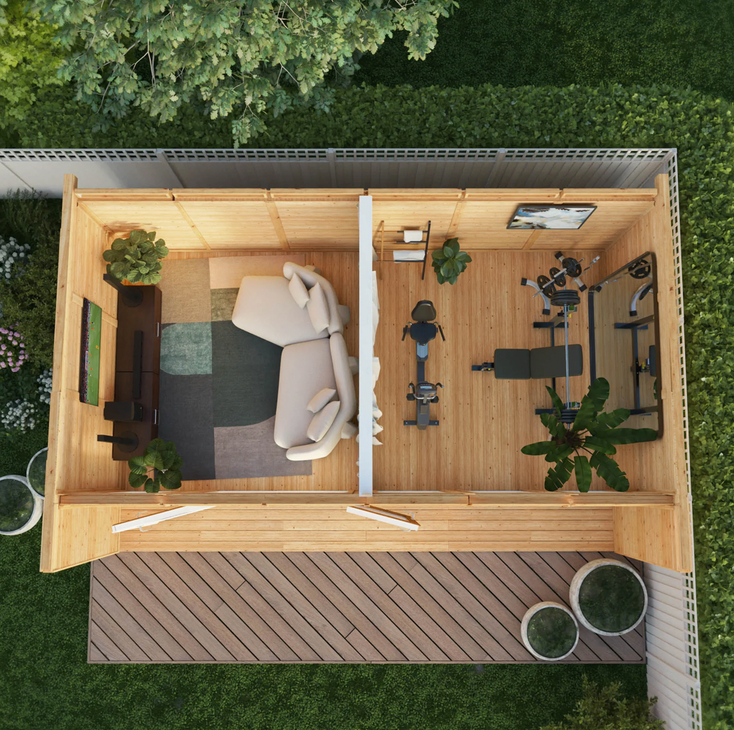 The Creswell Insulated Garden Room 6m x 3m with Oak UPVC (Windows & Doors) - Ornate Outbuildings 