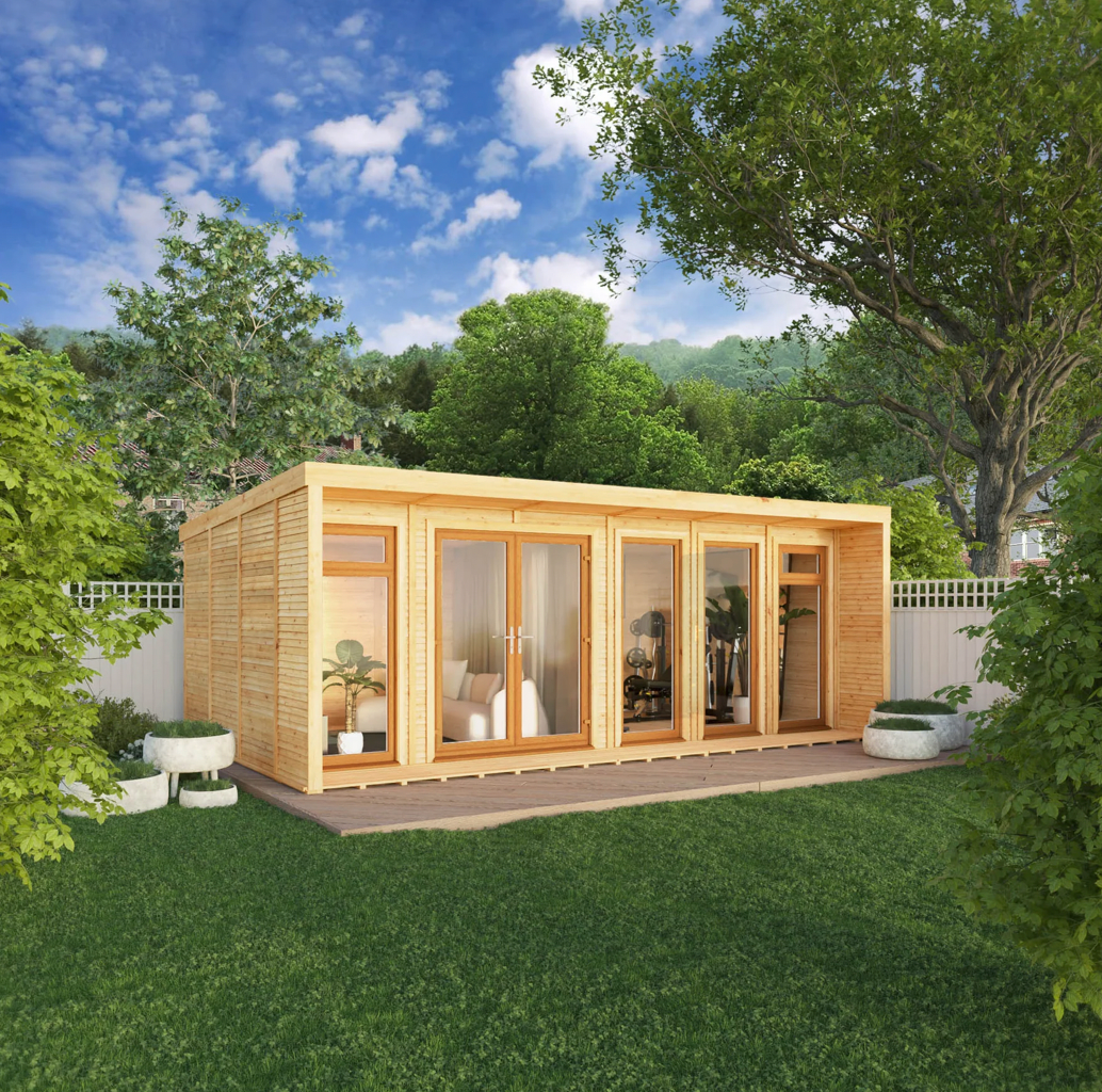 The Creswell Insulated Garden Room 6m x 3m with Oak UPVC (Windows & Doors) - Ornate Outbuildings 