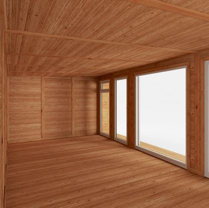 The Creswell Insulated Garden Room 6m x 3m with Oak UPVC (Windows & Doors) - Ornate Outbuildings 