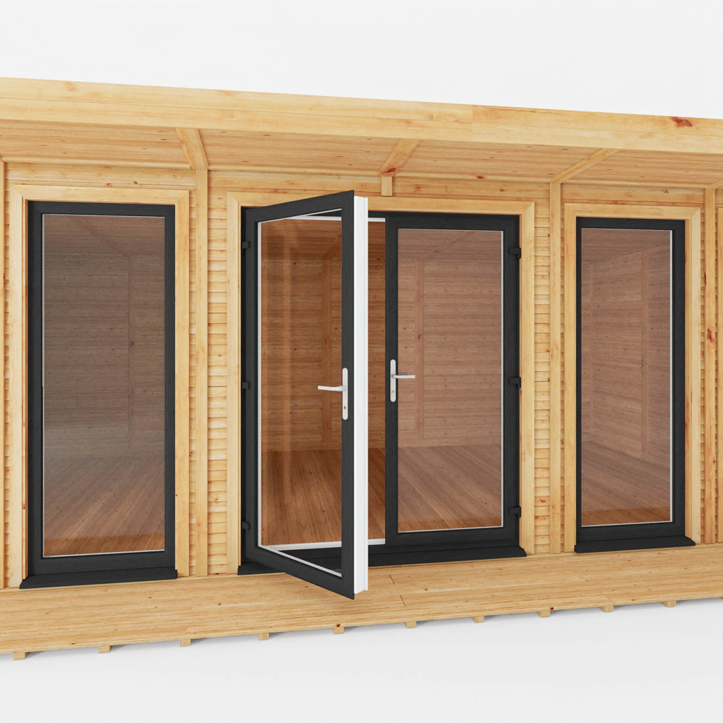 The Creswell Insulated Garden Room 6m x 3m with Anthracite UPVC (Windows & Doors) - Ornate Outbuildings 