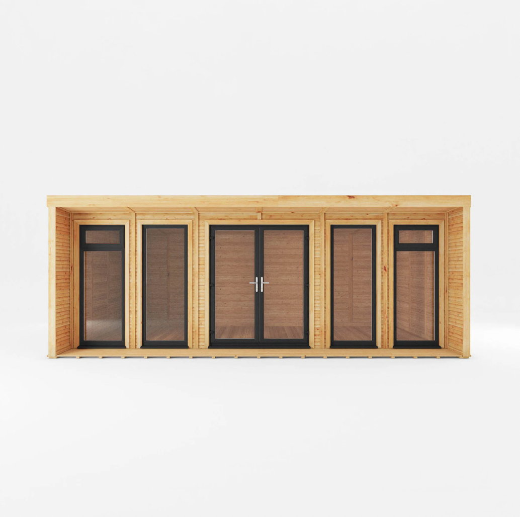 The Creswell Insulated Garden Room 6m x 3m with Anthracite UPVC (Windows & Doors) - Ornate Outbuildings 