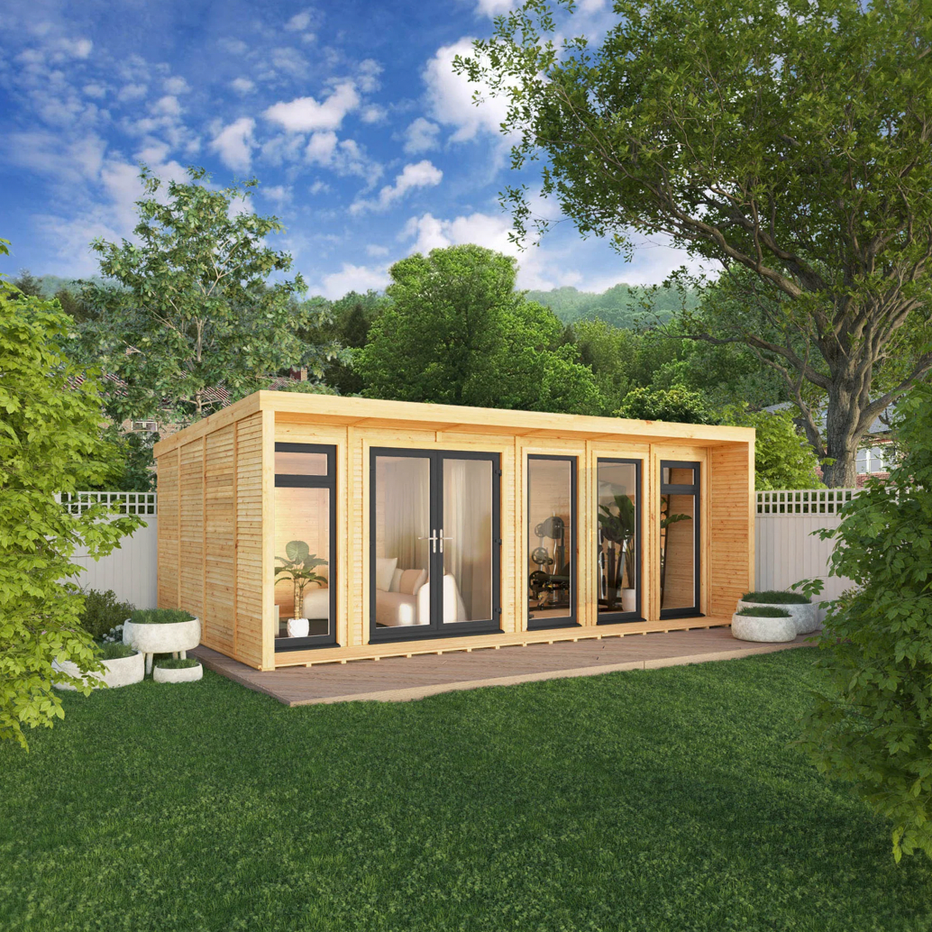 The Creswell Insulated Garden Room 6m x 3m with Anthracite UPVC (Windows & Doors) - Ornate Outbuildings 