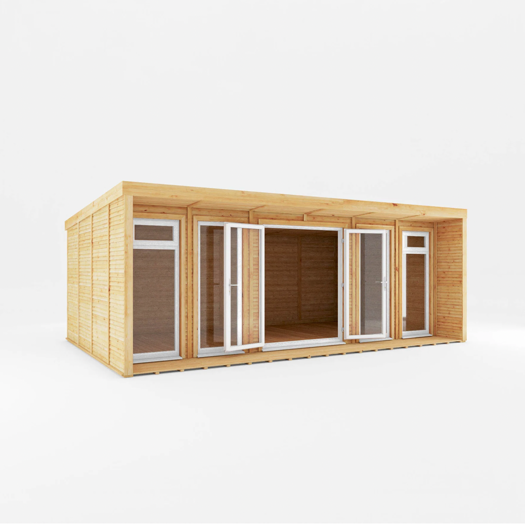 The Creswell Insulated Garden Room 6m x 3m with White UPVC (Windows & Doors) - Ornate Outbuildings 