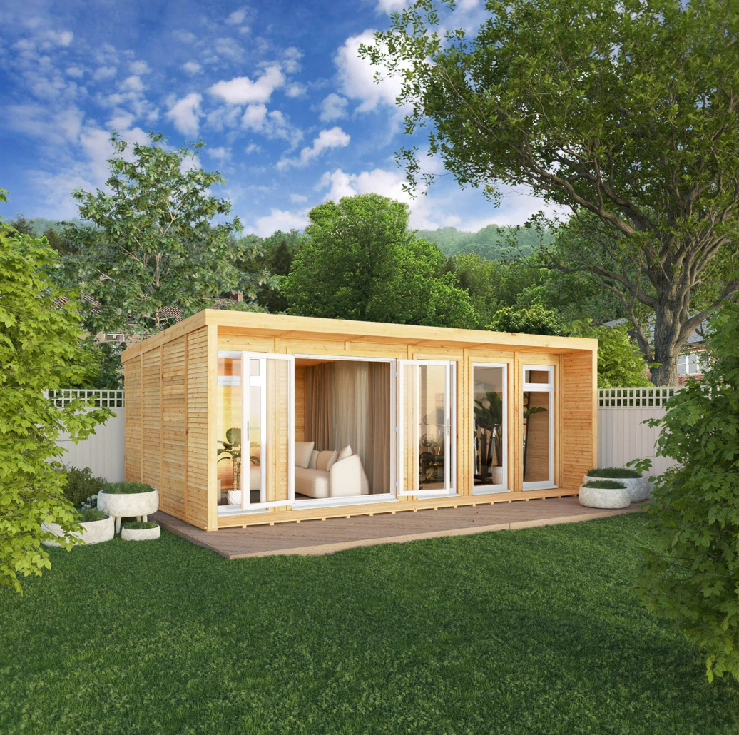 The Creswell Insulated Garden Room 6m x 3m with White UPVC (Windows & Doors) - Ornate Outbuildings 