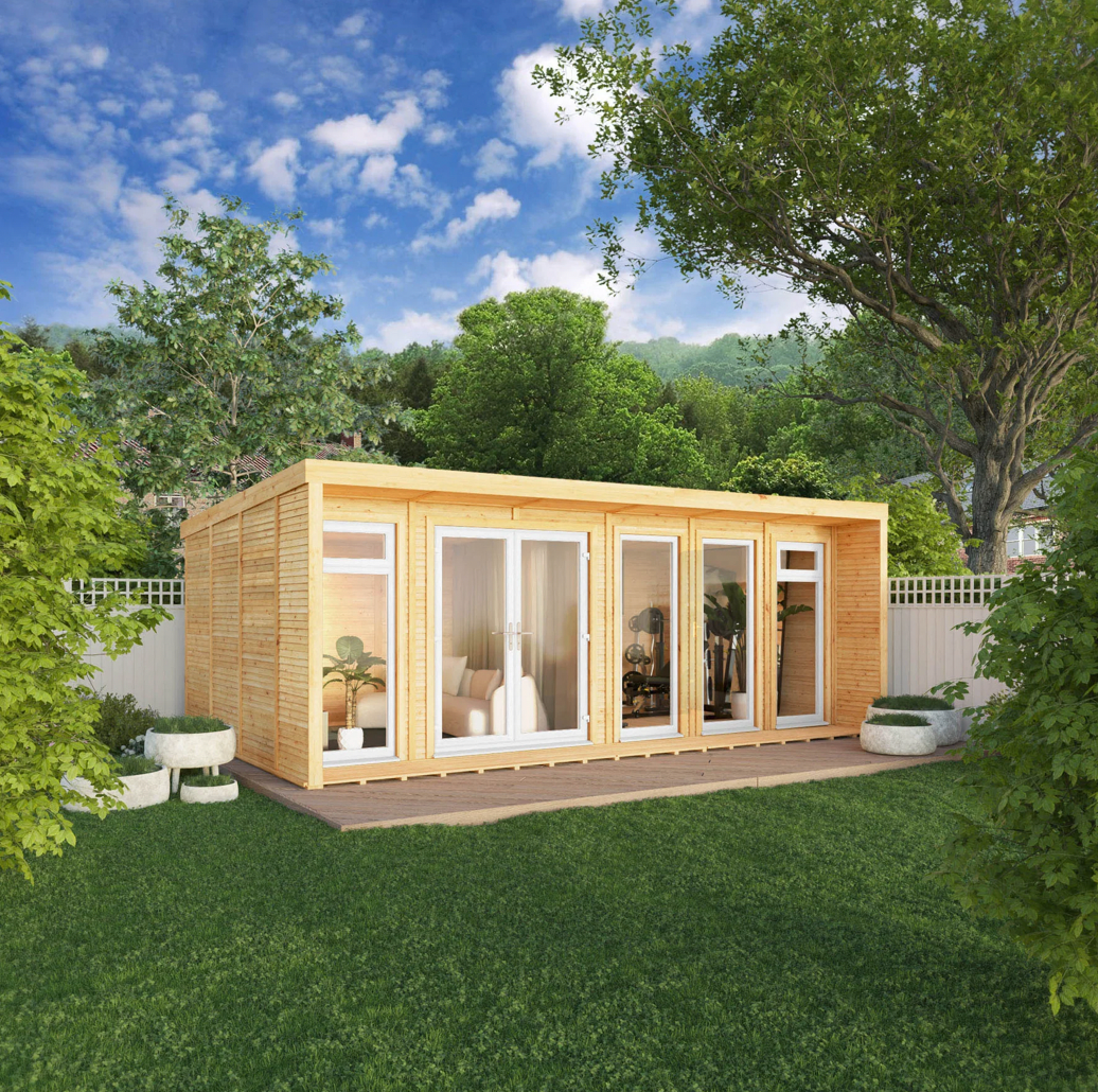 The Creswell Insulated Garden Room 6m x 3m with White UPVC (Windows & Doors) - Ornate Outbuildings 