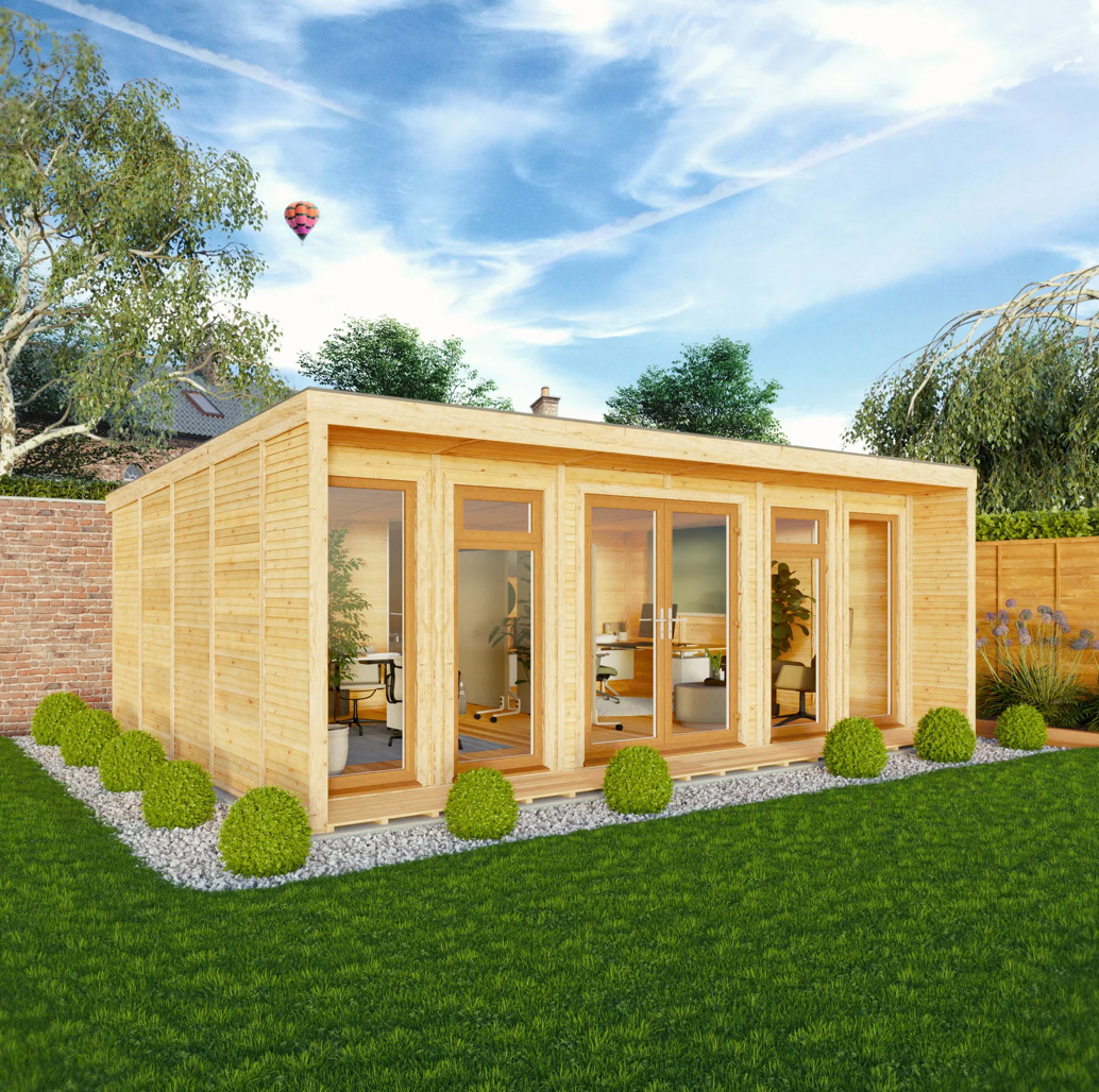 The 6m x 4m Creswell Insulated Garden Room with Oak UPVC (Windows & Doors) - Ornate Outbuildings 
