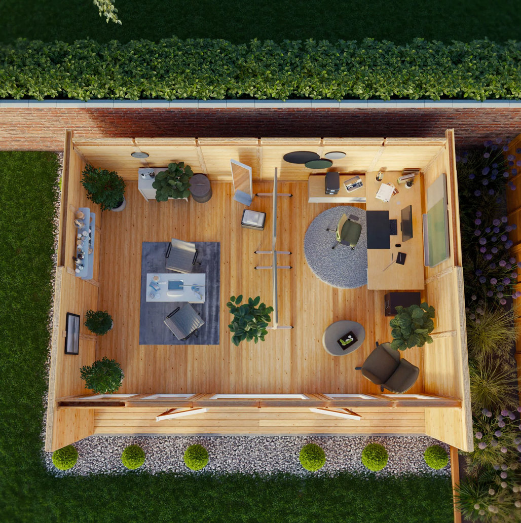 The 6m x 4m Creswell Insulated Garden Room with Oak UPVC (Windows & Doors) - Ornate Outbuildings 