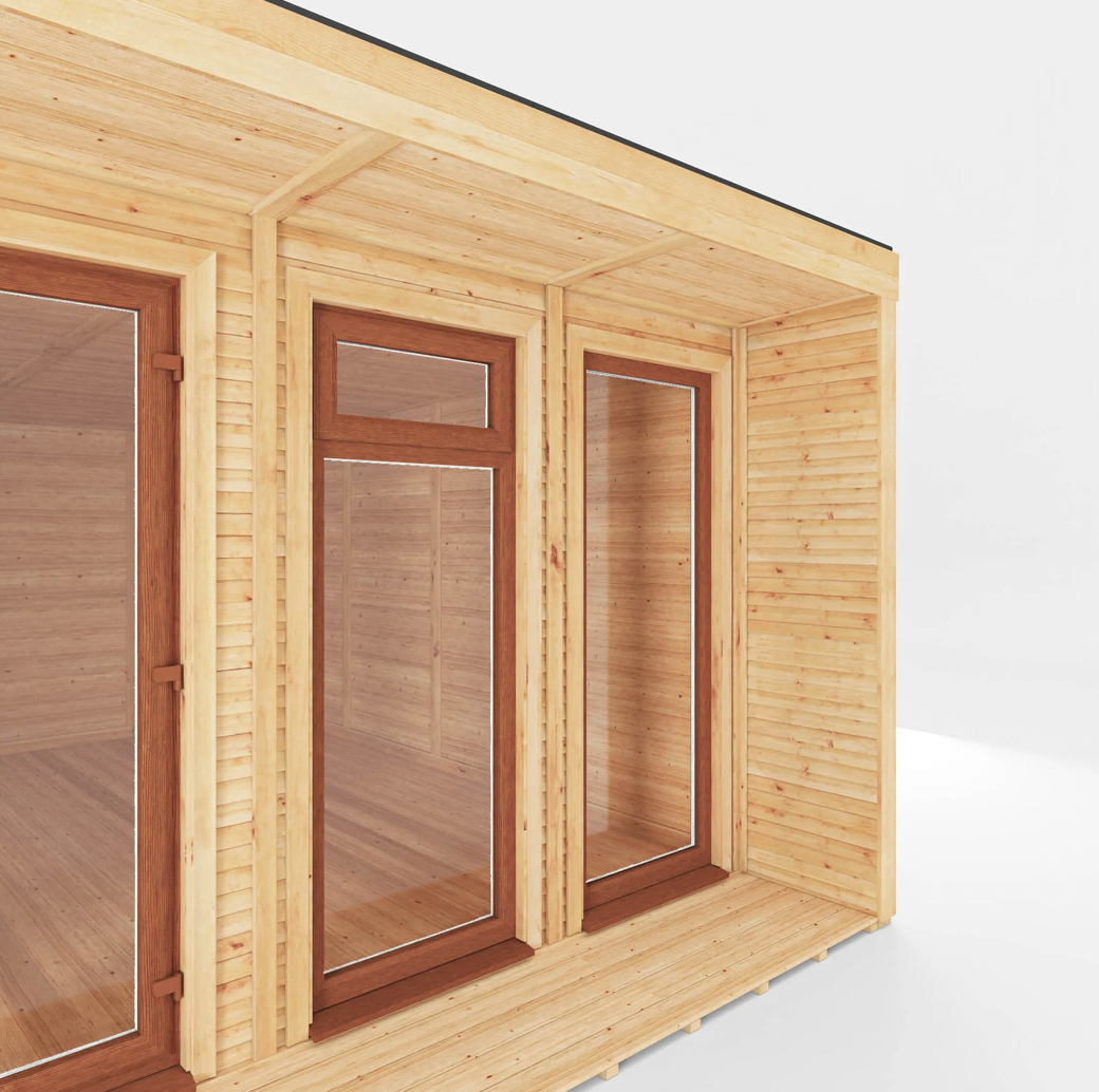 The 6m x 4m Creswell Insulated Garden Room with Oak UPVC (Windows & Doors) - Ornate Outbuildings 