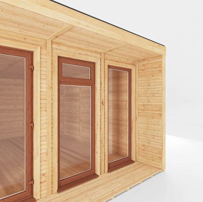 The 6m x 4m Creswell Insulated Garden Room with Oak UPVC (Windows & Doors) - Ornate Outbuildings 