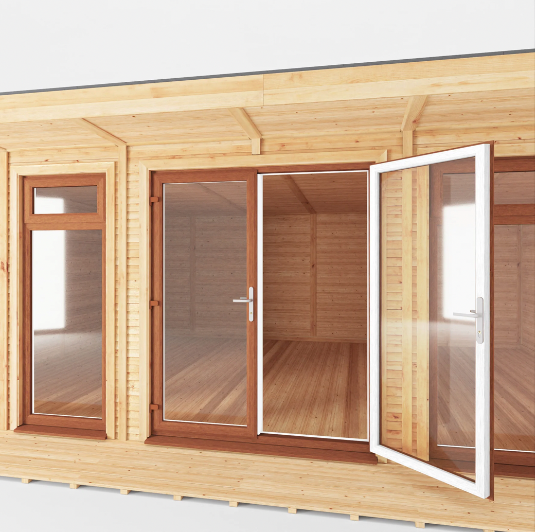The 6m x 4m Creswell Insulated Garden Room with Oak UPVC (Windows & Doors) - Ornate Outbuildings 