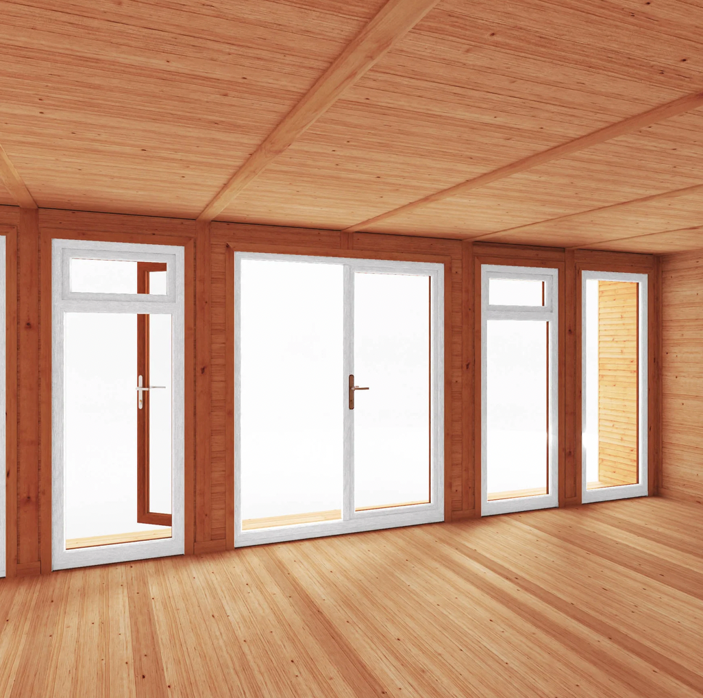 The 6m x 4m Creswell Insulated Garden Room with Oak UPVC (Windows & Doors) - Ornate Outbuildings 