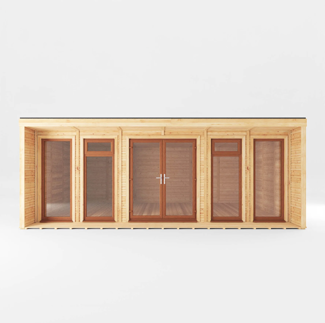 The 6m x 4m Creswell Insulated Garden Room with Oak UPVC (Windows & Doors) - Ornate Outbuildings 