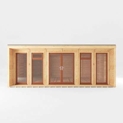 The 6m x 4m Creswell Insulated Garden Room with Oak UPVC (Windows & Doors) - Ornate Outbuildings 