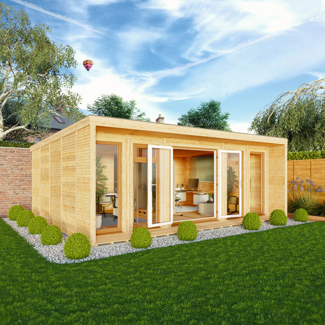 The 6m x 4m Creswell Insulated Garden Room with Oak UPVC (Windows & Doors) - Ornate Outbuildings 