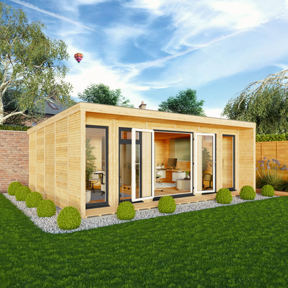 The 6m x 4m Creswell Insulated Garden Room with Anthracite UPVC (Windows & Doors) - Ornate Outbuildings 