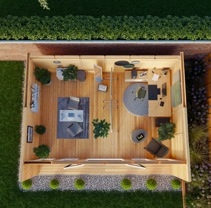 The 6m x 4m Creswell Insulated Garden Room with Anthracite UPVC (Windows & Doors) - Ornate Outbuildings 