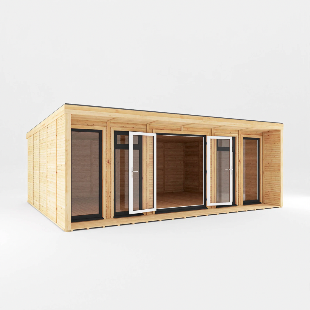 The 6m x 4m Creswell Insulated Garden Room with Anthracite UPVC (Windows & Doors) - Ornate Outbuildings 