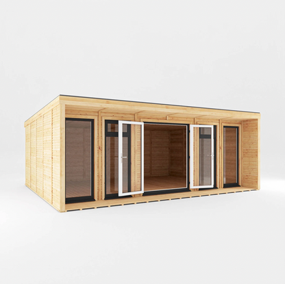 The 6m x 4m Creswell Insulated Garden Room with Anthracite UPVC (Windows & Doors) - Ornate Outbuildings 