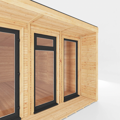 The 6m x 4m Creswell Insulated Garden Room with Anthracite UPVC (Windows & Doors) - Ornate Outbuildings 