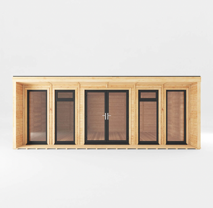 The 6m x 4m Creswell Insulated Garden Room with Anthracite UPVC (Windows & Doors) - Ornate Outbuildings 