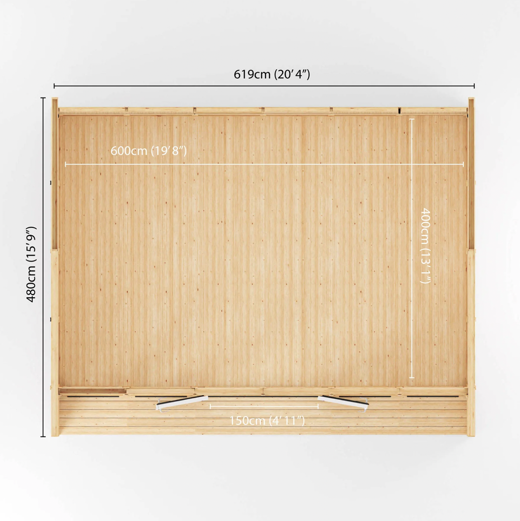 The 6m x 4m Creswell Insulated Garden Room with Anthracite UPVC (Windows & Doors) - Ornate Outbuildings 