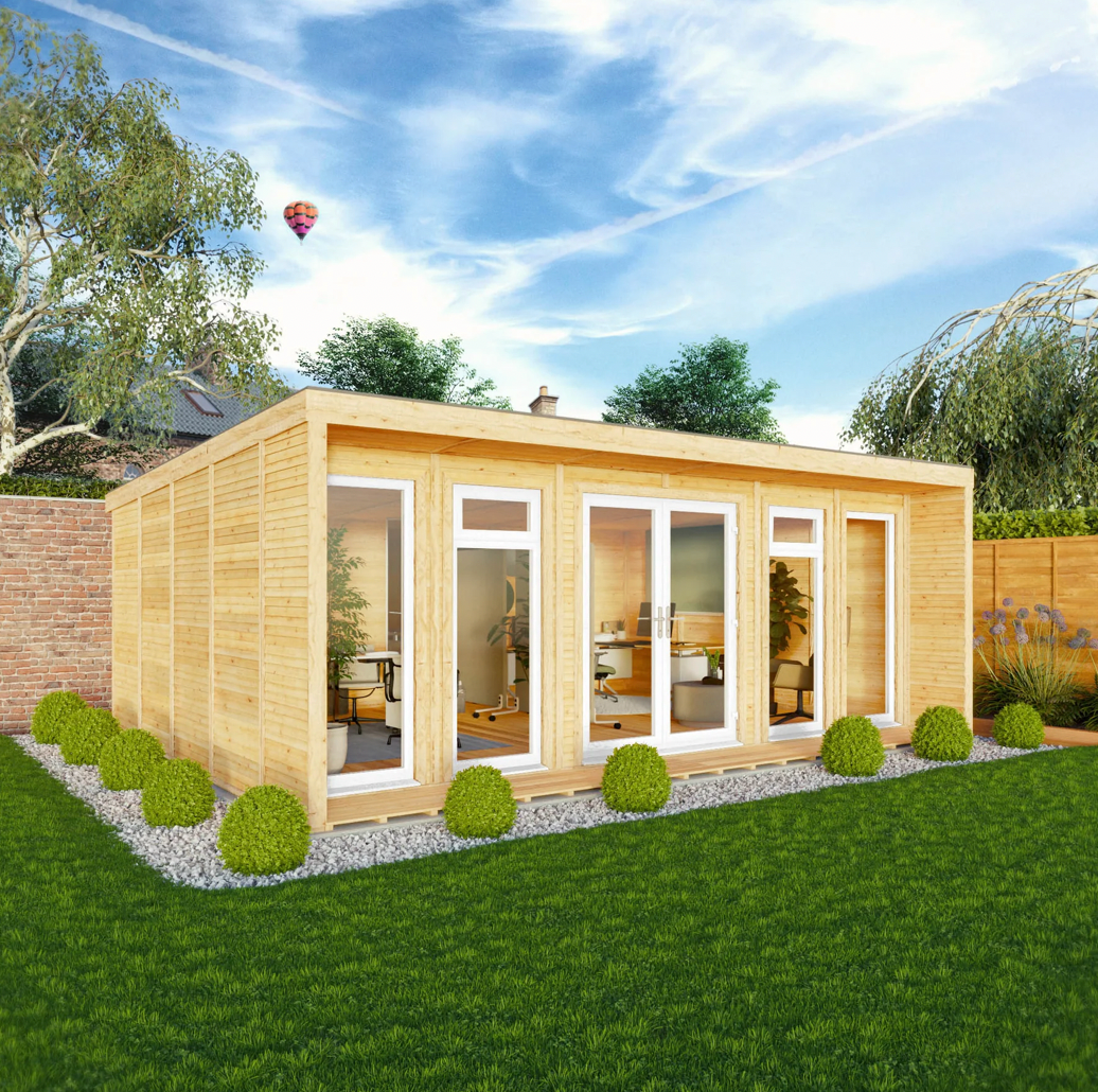 The 6m x 4m Creswell Insulated Garden Room with White UPVC (Windows & Doors) - Ornate Outbuildings 