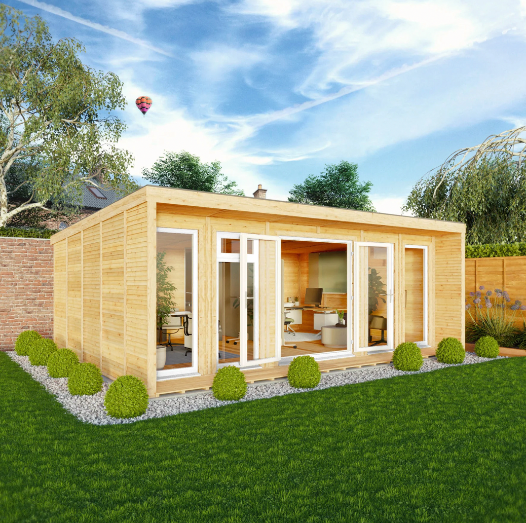 The 6m x 4m Creswell Insulated Garden Room with White UPVC (Windows & Doors) - Ornate Outbuildings 