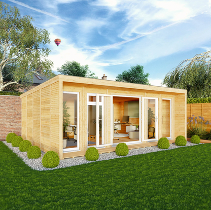 The 6m x 4m Creswell Insulated Garden Room with White UPVC (Windows & Doors) - Ornate Outbuildings 