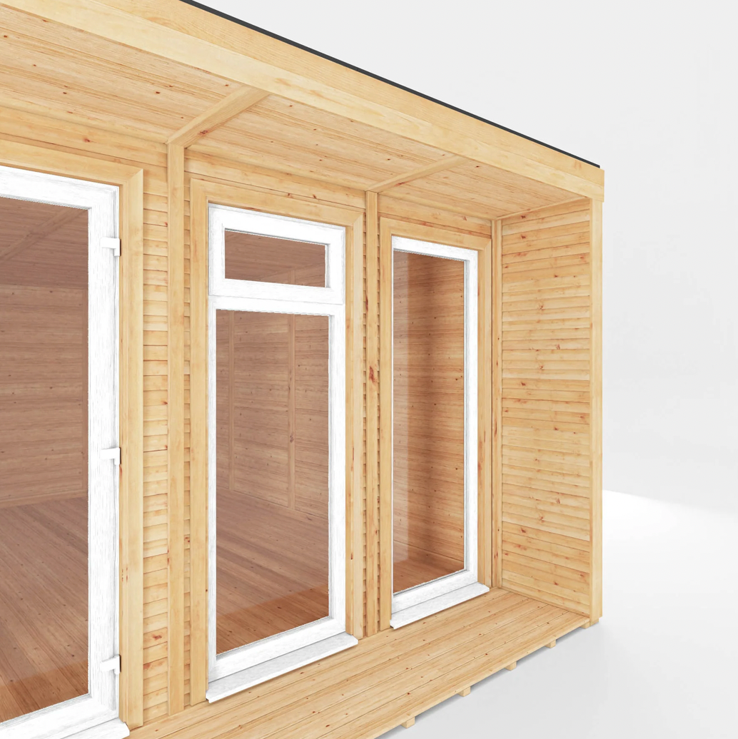 The 6m x 4m Creswell Insulated Garden Room with White UPVC (Windows & Doors) - Ornate Outbuildings 