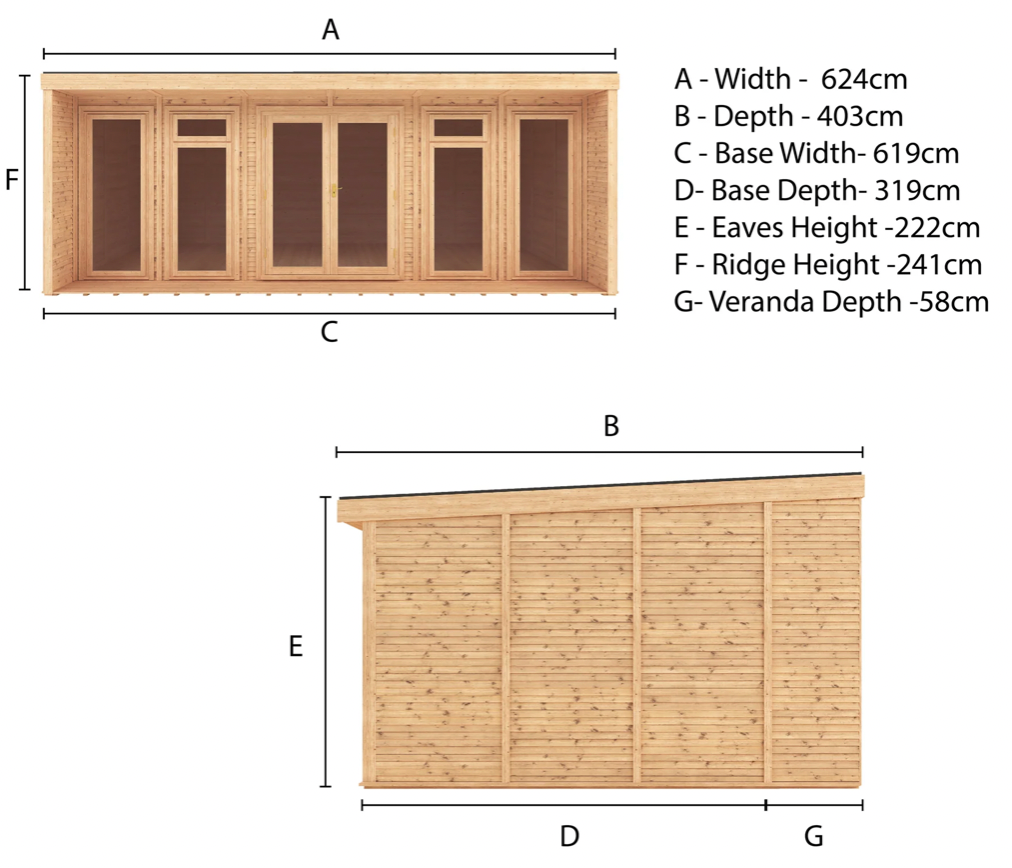 The Creswell Insulated Garden Room 6m x 3m - Ornate Outbuildings 