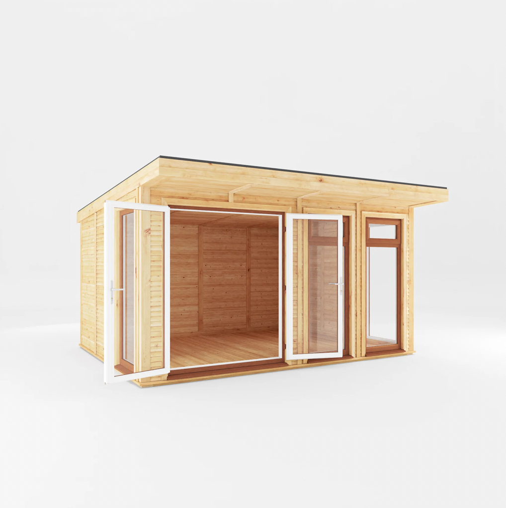 The 4m x 3m Edwinstowe Insulated Garden Room with Oak UPVC ( Windows & Doors) - Ornate Outbuildings 