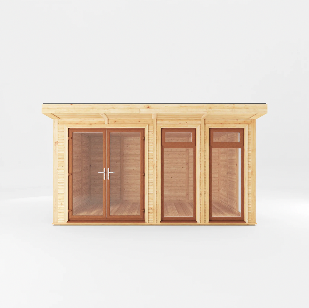 The 4m x 3m Edwinstowe Insulated Garden Room with Oak UPVC ( Windows & Doors) - Ornate Outbuildings 