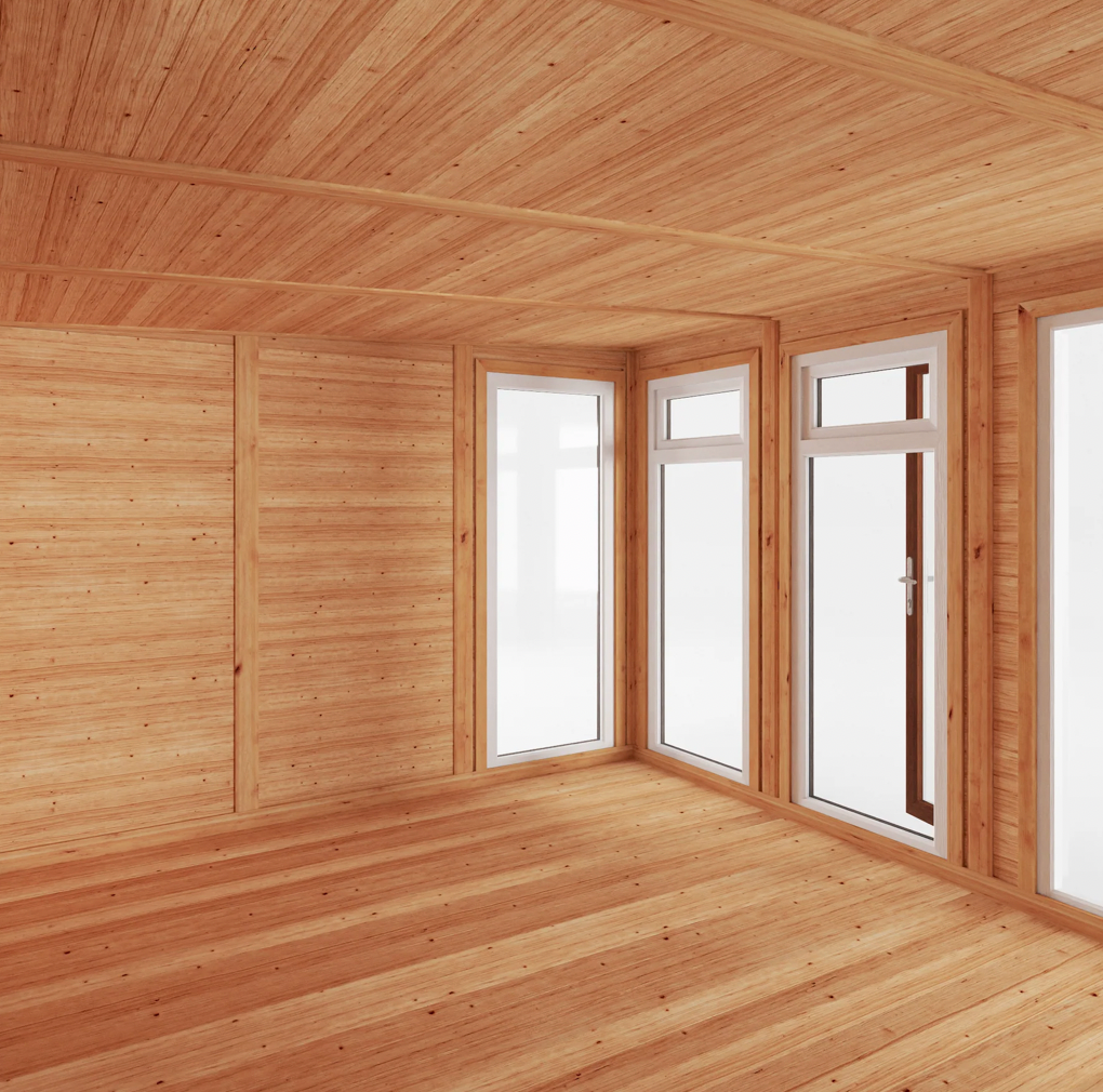 The 4m x 3m Edwinstowe Insulated Garden Room with Oak UPVC ( Windows & Doors) - Ornate Outbuildings 