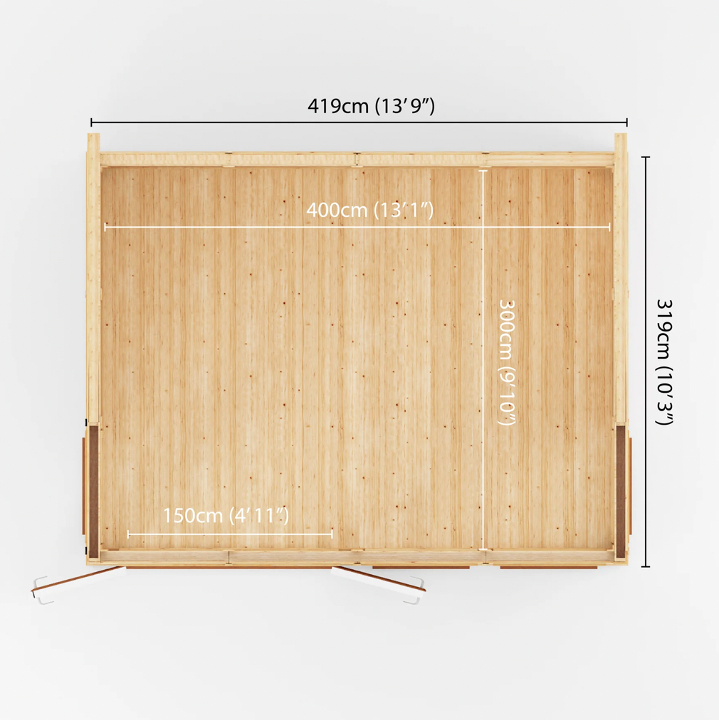 The 4m x 3m Edwinstowe Insulated Garden Room with Oak UPVC ( Windows & Doors) - Ornate Outbuildings 