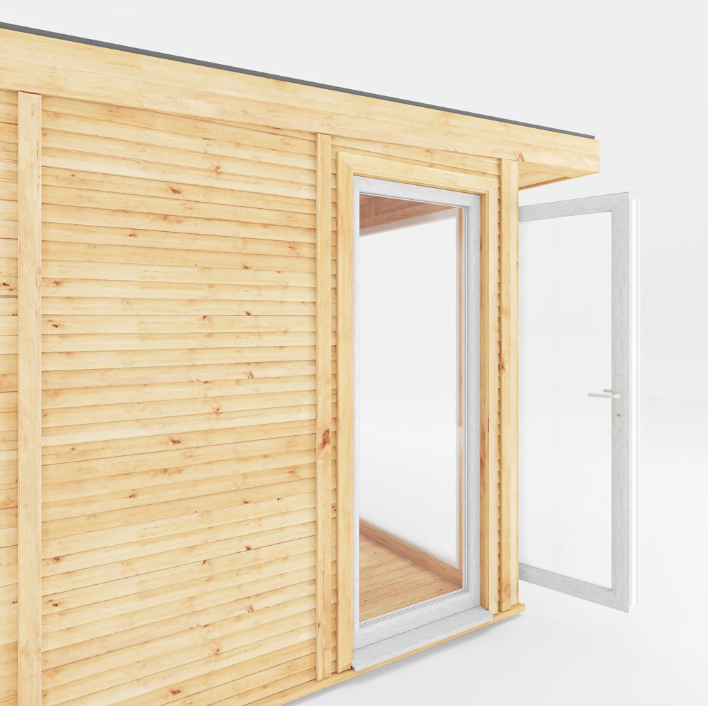 The 4m x 3m Edwinstowe Insulated Garden Room with White UPVC (Windows & Doors) - Ornate Outbuildings 