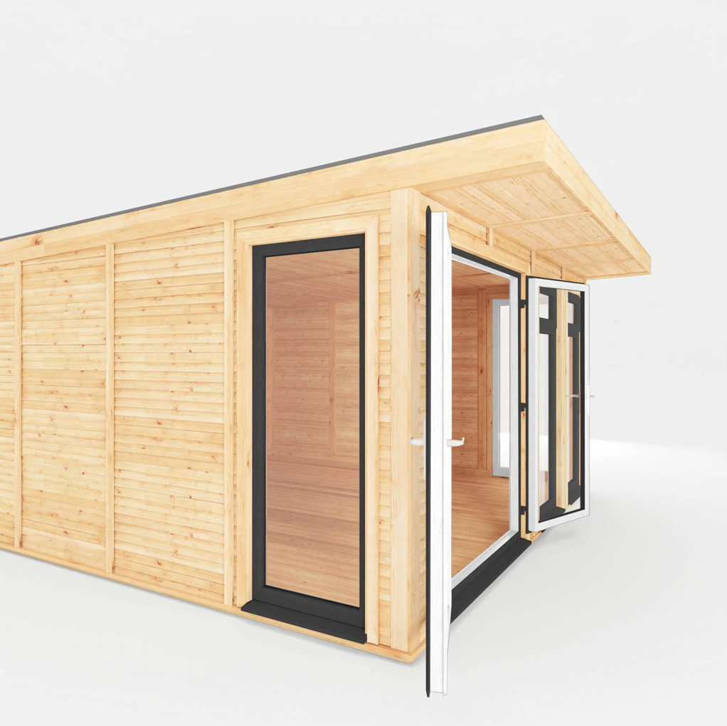 The 4m x 4m Edwinstowe Insulated Garden Room with Anthracite UPVC (Windows & Doors) - Ornate Outbuildings 