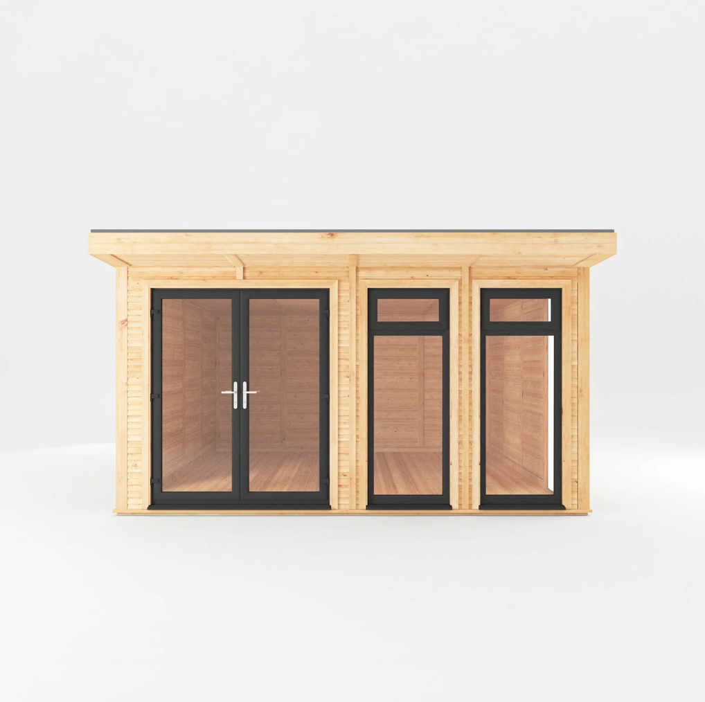 The 4m x 4m Edwinstowe Insulated Garden Room with Anthracite UPVC (Windows & Doors) - Ornate Outbuildings 