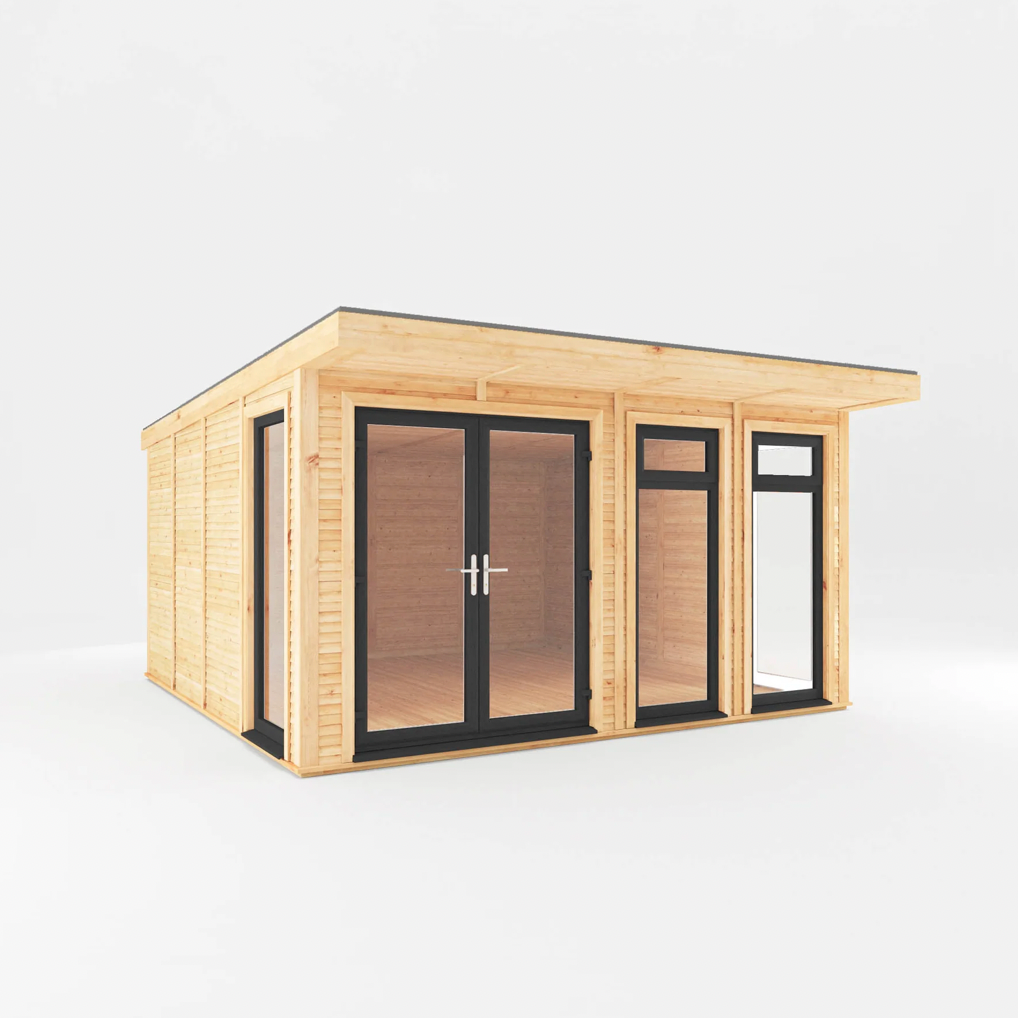 The 4m x 4m Edwinstowe Insulated Garden Room with Anthracite UPVC (Windows & Doors) - Ornate Outbuildings 