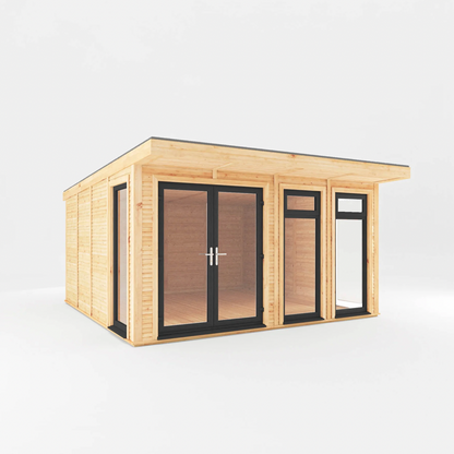 The 4m x 4m Edwinstowe Insulated Garden Room with Anthracite UPVC (Windows & Doors) - Ornate Outbuildings 